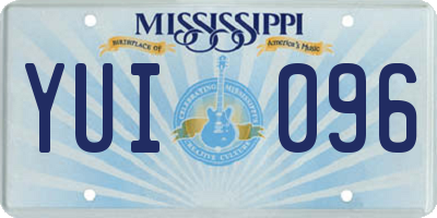 MS license plate YUI096