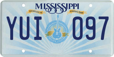 MS license plate YUI097