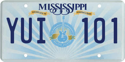MS license plate YUI101