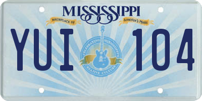 MS license plate YUI104