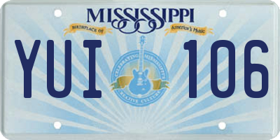 MS license plate YUI106