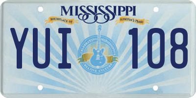 MS license plate YUI108