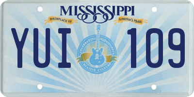 MS license plate YUI109