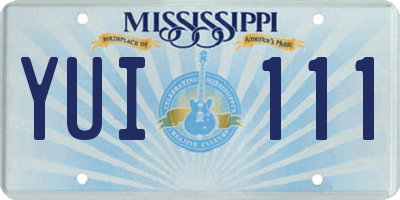 MS license plate YUI111