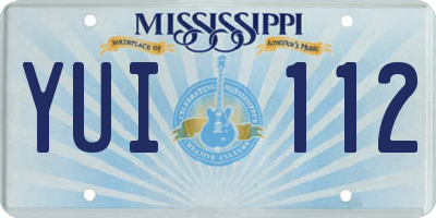 MS license plate YUI112