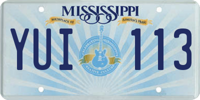 MS license plate YUI113