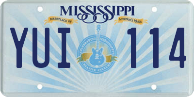 MS license plate YUI114