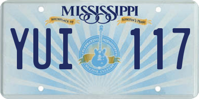 MS license plate YUI117