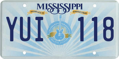 MS license plate YUI118