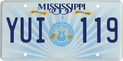 MS license plate YUI119