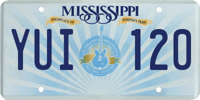 MS license plate YUI120