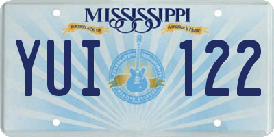 MS license plate YUI122