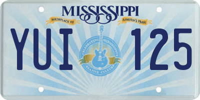 MS license plate YUI125