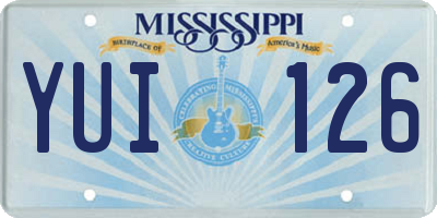 MS license plate YUI126