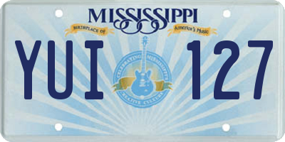 MS license plate YUI127