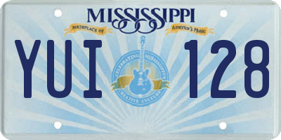 MS license plate YUI128