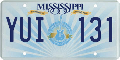 MS license plate YUI131