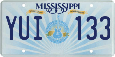MS license plate YUI133