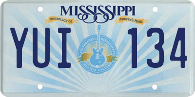 MS license plate YUI134