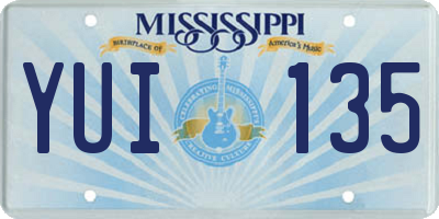 MS license plate YUI135