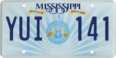 MS license plate YUI141