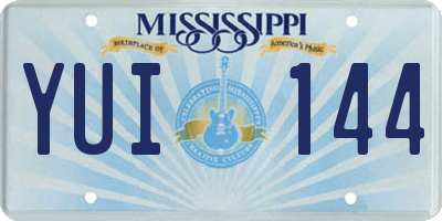 MS license plate YUI144