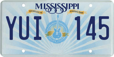 MS license plate YUI145