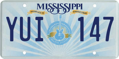 MS license plate YUI147