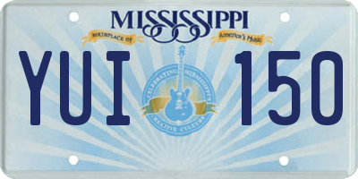 MS license plate YUI150