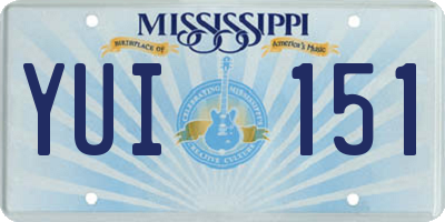 MS license plate YUI151