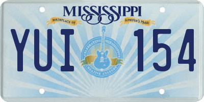 MS license plate YUI154