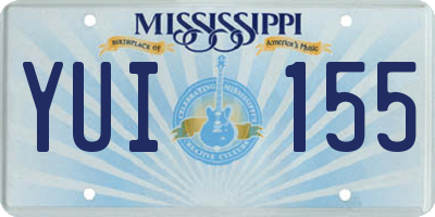 MS license plate YUI155
