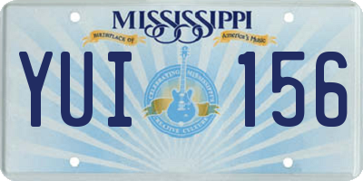 MS license plate YUI156