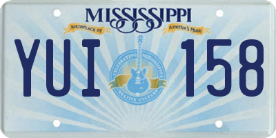 MS license plate YUI158