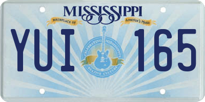 MS license plate YUI165