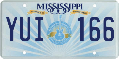 MS license plate YUI166