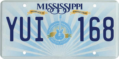 MS license plate YUI168