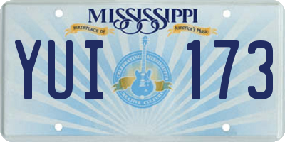 MS license plate YUI173