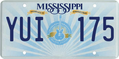 MS license plate YUI175