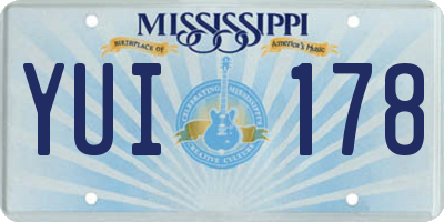 MS license plate YUI178