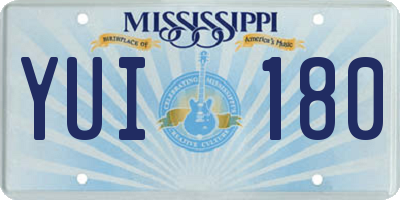 MS license plate YUI180