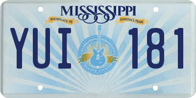 MS license plate YUI181