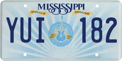 MS license plate YUI182
