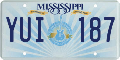 MS license plate YUI187