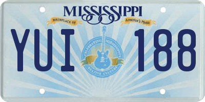 MS license plate YUI188