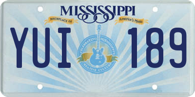 MS license plate YUI189