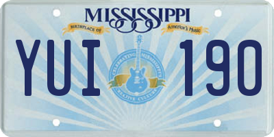 MS license plate YUI190