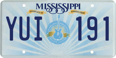 MS license plate YUI191