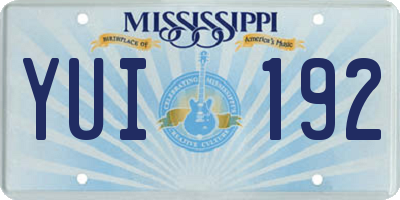 MS license plate YUI192