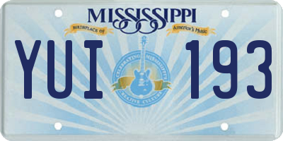 MS license plate YUI193